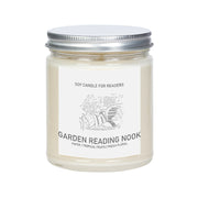 Garden Reading Nook 8 oz Glass Jar Literary Soy Candle for Readers