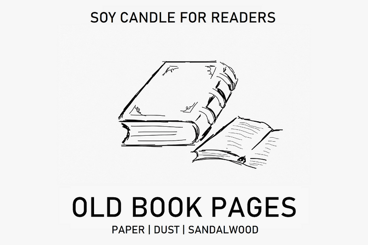Old Book Pages 8 oz Glass Jar Literary Soy Candle for Readers