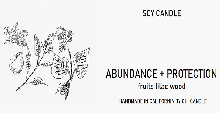 Abundance + Protection Soy Candle 8 oz Tumbler. Hand-sketched design.