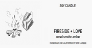 Fireside + Love Soy Candle 8 oz Tumbler.  Hand-sketched design label.